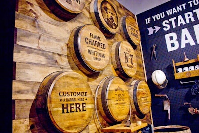 Guests could customize their own barrels at the white oak barrel-making station.