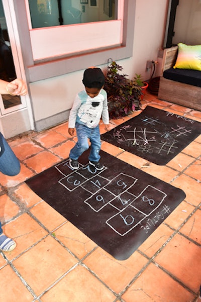 Activities for kids included mini hopscotch.