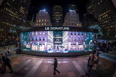 LG partnered with the agency First and Hs Ad USA to design the structure in New York's Rockefeller Center.