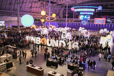 Club Inbound is the name for the central gathering spot at the event, where attendees can find food and beverages and information from sponsors.