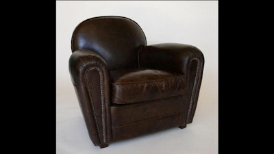 Paris flea market cigar-brown leather chair