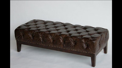 Austen cigar leather tufted ottoman