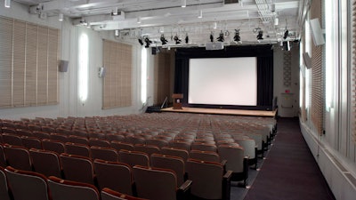 The presentation theater has 300 seats.