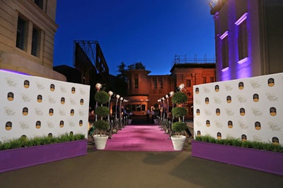 A purple carpet entry