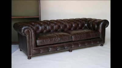 Cigar leather Chesterfield sofa