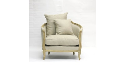 Natural linen French-style club chair