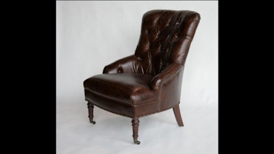 Cigar leather tufted Radcliffe chair