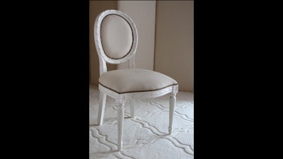 Oly Sophie side chair in sand leather upholstery