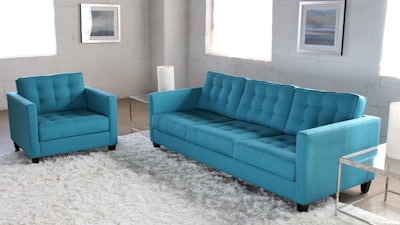 Vito sofa and club chair in aqua