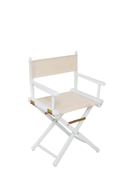 White director’s chair, $25, available in Los Angeles from Yeah! Rentals