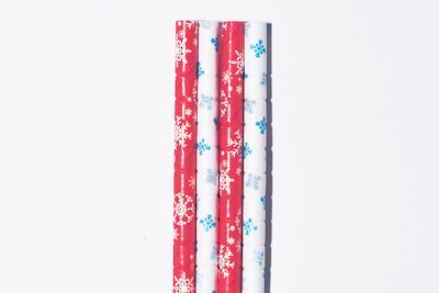Eco-friendly Aardvark paper straws are durable, flexible, and chlorine-free and are available in holiday and metallic patterns, as well as with corporate branding. Pricing starts at $4.99 for 24 straws.