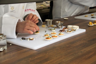 Miniature dishes including pizzas from Pizza Loves Emily were made and served with appropriate sized utensils and plates.