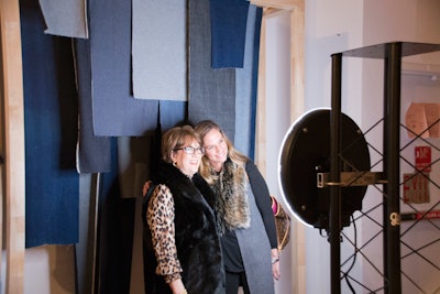 A GIF photo booth featured a backdrop of various jean washes.