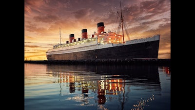 The Queen Mary features authentic polished wood paneling, original 1930s artwork, and operable portholes.