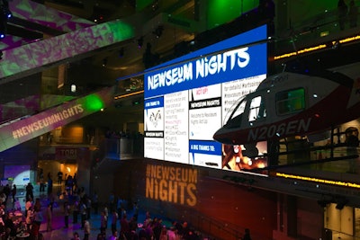 The venue's in-house audiovisual team projected the event's hashtag onto the walls and stairwells of the main lobby, and kept a rolling social media wall on its massive screen.