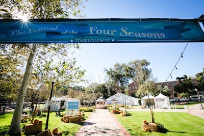 The U.C.L.A. campus was decked out for a fictional Stars Hollow festival known as 'The Festival of the Four Seasons.'