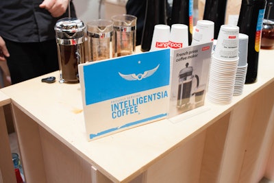Event sponsors Intelligentsia and Bodum offered unlimited coffee, as well as French press lessons with Bodum experts.