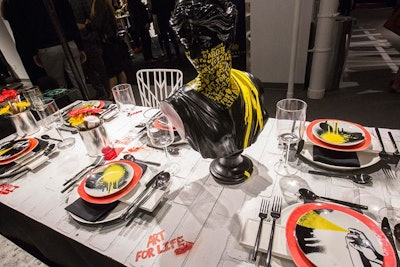 Art For Life Chicago designed a table for Knoll. With a graffiti-inspired design and a yellow, black, red, and white color palette, the piece was inspired by the Richmond Mural Project in Virginia.