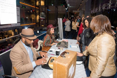 Writers dressed as old-school newspaper journalists wrote free, custom haikus for guests.