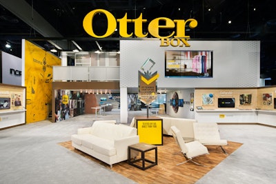 To highlight OtterBox’s fashionable cases for handheld devices, Chestnut Ridge, New York-based MC2 produced a two-story booth at C.E.S. in Las Vegas in January. Vignettes displayed lifestyle objects and photos of stylish people, and the booth also had a private meeting room on the second level.