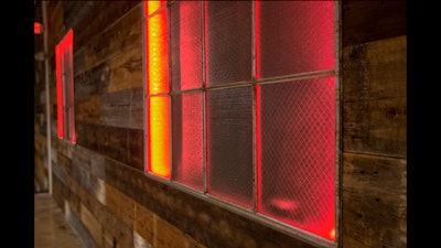 These 1920s vintage windows feature LED changeable lights.