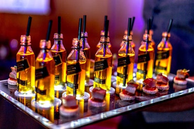 D.I.Y. versions of cocktails served in miniature liquor bottles can be an easy catering option, says Riviera Caterers co-founder Bobby Stern.