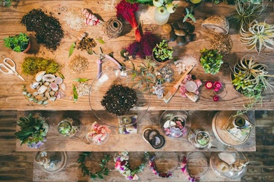 Experiential activities at weddings—such as the terrarium bar from Los Angeles-based Seed Floral Interactive—were among the ideas in a story about wedding trends that was popular with BizBash’s social media followers.