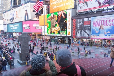 In the tent, guests were invited take have pictures taken in front of a green screen. The photo backdrop featured Tropicana animations and an inspiring word of choice. Photos were projected onto a Times Square billboard.