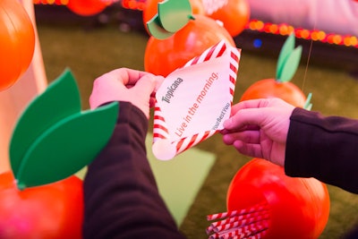 The straws featured inspirational messages with the activation's hashtag.