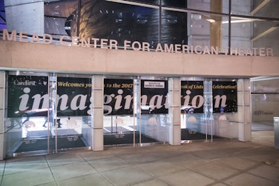 Sir Speedy of Arlington created a series of window stickers for the main doors of Arena Stage.