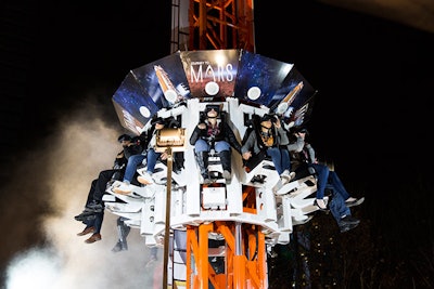 Future Flight combines a drop tower ride with virtual reality and audio to make riders feel as if they were traveling to Mars. NASA provided photography and imagery from Mars to help assure the accuracy of the experience.