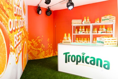The pop-up also served Tropicana orange juice at a branded bar.