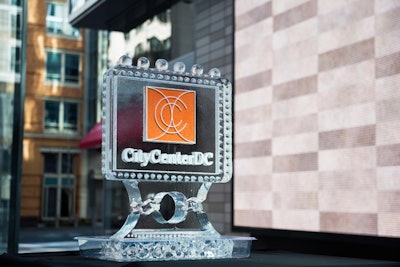 Ice Lab created more than 20 sculptures for the event, including one that featured the CityCenterDC logo.