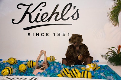 An aquatic-theme ball pit, featuring bumble bee inflatables and a costumed bear entertainer, became an Instagram hot spot.