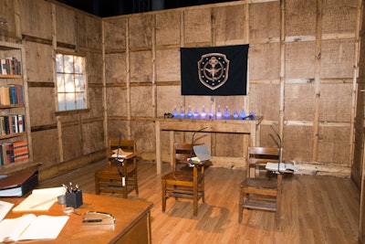 One of the final rooms in the hall was modeled after The Magicians classroom. An activity in the back of the room allowed two guests to compete in a game that involved wearing E.E.G. headsets to move a marble with their mind. As the marble moved, potion bottles changed colors.