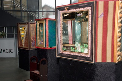 Three mirror box installations dubbed Infinity Boxes invited guests to poke their head inside to create the optical illusion of multiple heads. Artist Matt Elson created the kaleidoscope-like installations.