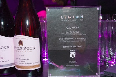 Legion-inspired cocktails included the vodka-based Out of My Mind and whiskey-based David & Syd's Startling Encounter.