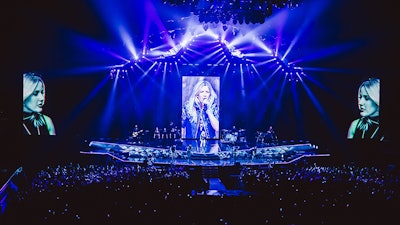 Ellie Goulding world tour set with rolling stage, stage lifts, and stage thrust