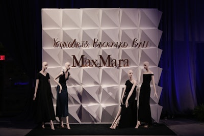 The event's signage featured a 3-D structural effect, along with the Max Mara logo; the Italian luxury brand presented the gala for the third consecutive year.