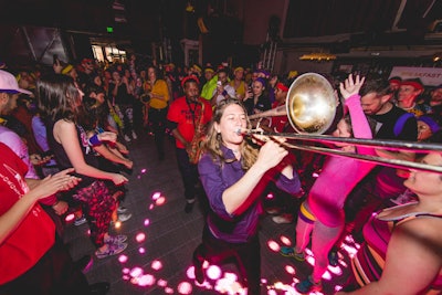 A live brass band walked through the crowd at the beginning of the event to energize guests.