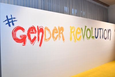 Design Foundry painted the movie’s hashtag in rainbow colors on the message wall for the Washington premiere.