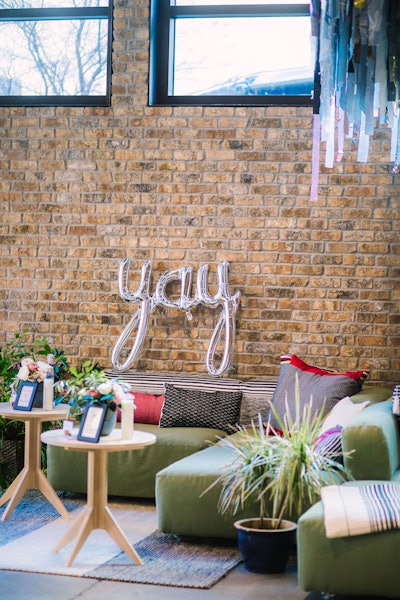 Our gorgeous Aviator Sectional Sofa taking center stage in this lounge at the ATX Swoon Event.