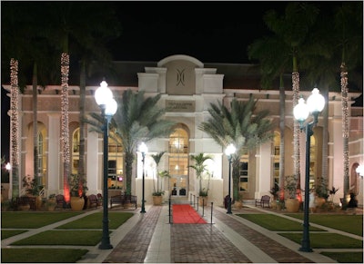 Miramar Cultural Center building exterior with red carpet for movie premiere.
