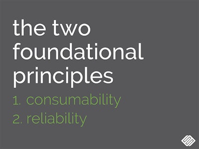Two Foundational Principles Consumability and Reliability