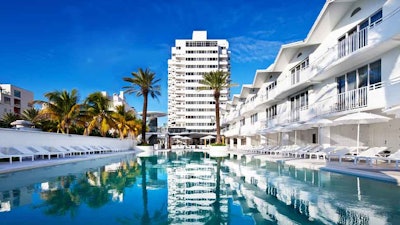 Historic art deco pool in the heart of Miami Beach.