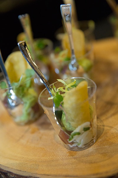 Cafe Dupont offered tuna tacos rolled into a cup of Asian slaw.