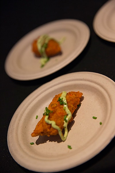 Service Bar plated small bites of its twice-fried chicken, a new menu item traditionally paired with champagne.