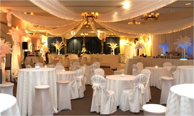 Miramar Cultural Center Banquet Hall with sit down buffet dinner and dance floor, DJ and bar.