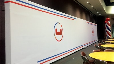 Couchbase 60 Feet Fabric Print Wall designed by Mark Stephen Experiential Agency