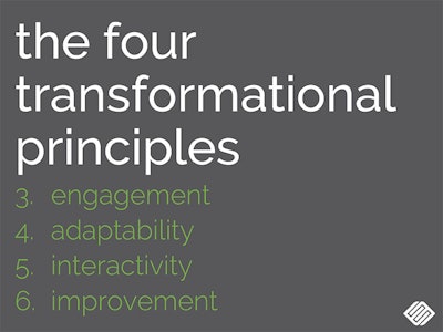 Four Transformational Principles Engagement Adaptability Interactivity Improvement